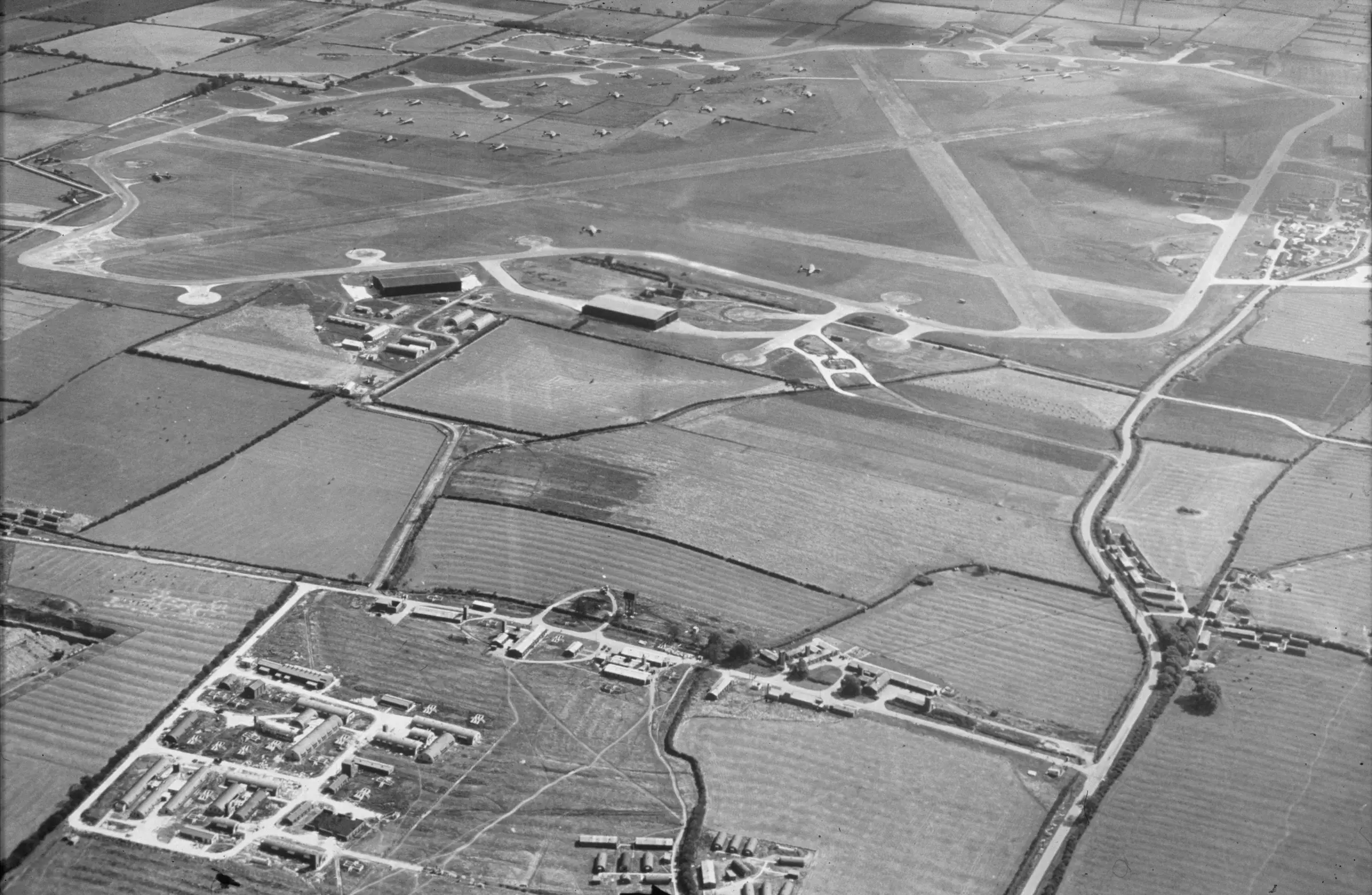 Oblique aerial photograph of RAF Langar in September 1943